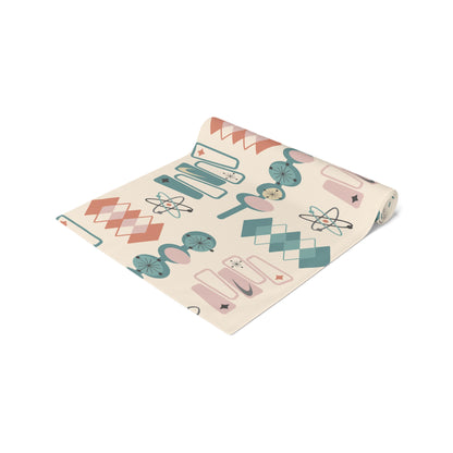 Atomic 1950s Mid Century Modern Retro Table Runner
