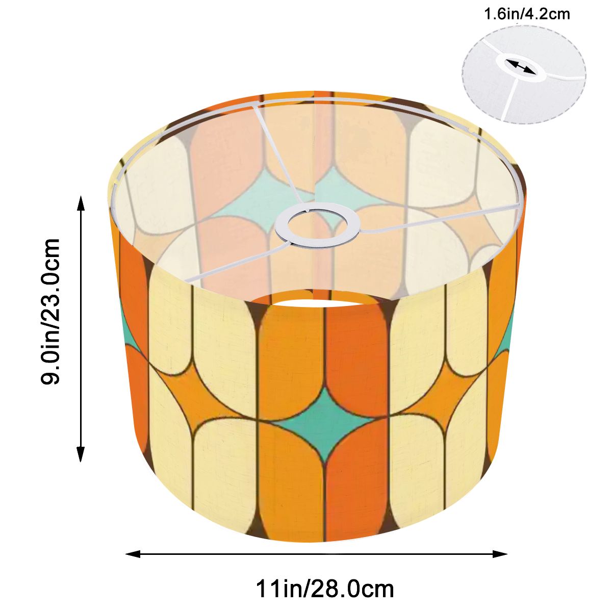 Groovy 70s Mod Geometric Mid Century Modern Retro Lamp Shade