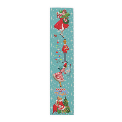 Merry and Bright Retro 1950s Mid Century Modern Christmas Table Runner