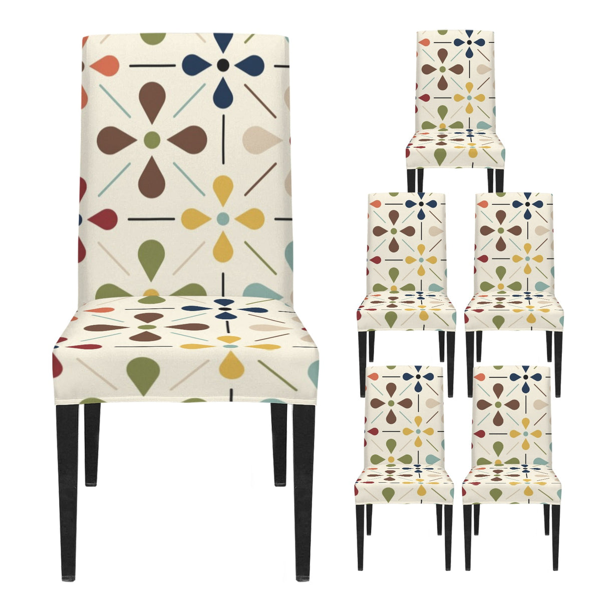 Scandinavian Danish Floral Mid Century Modern Chair Slipcover