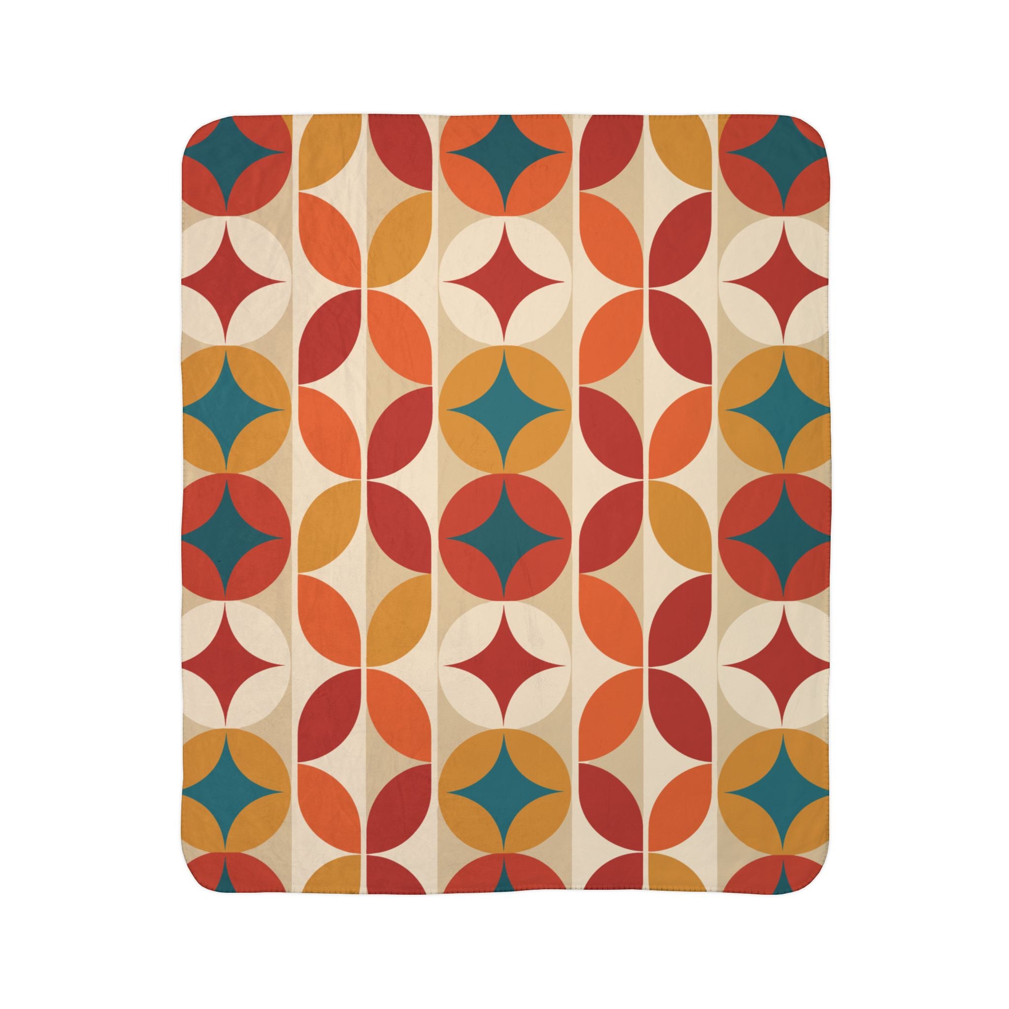 Groovy 70s Mod Geometric Mid Century Modern Throw Blanket