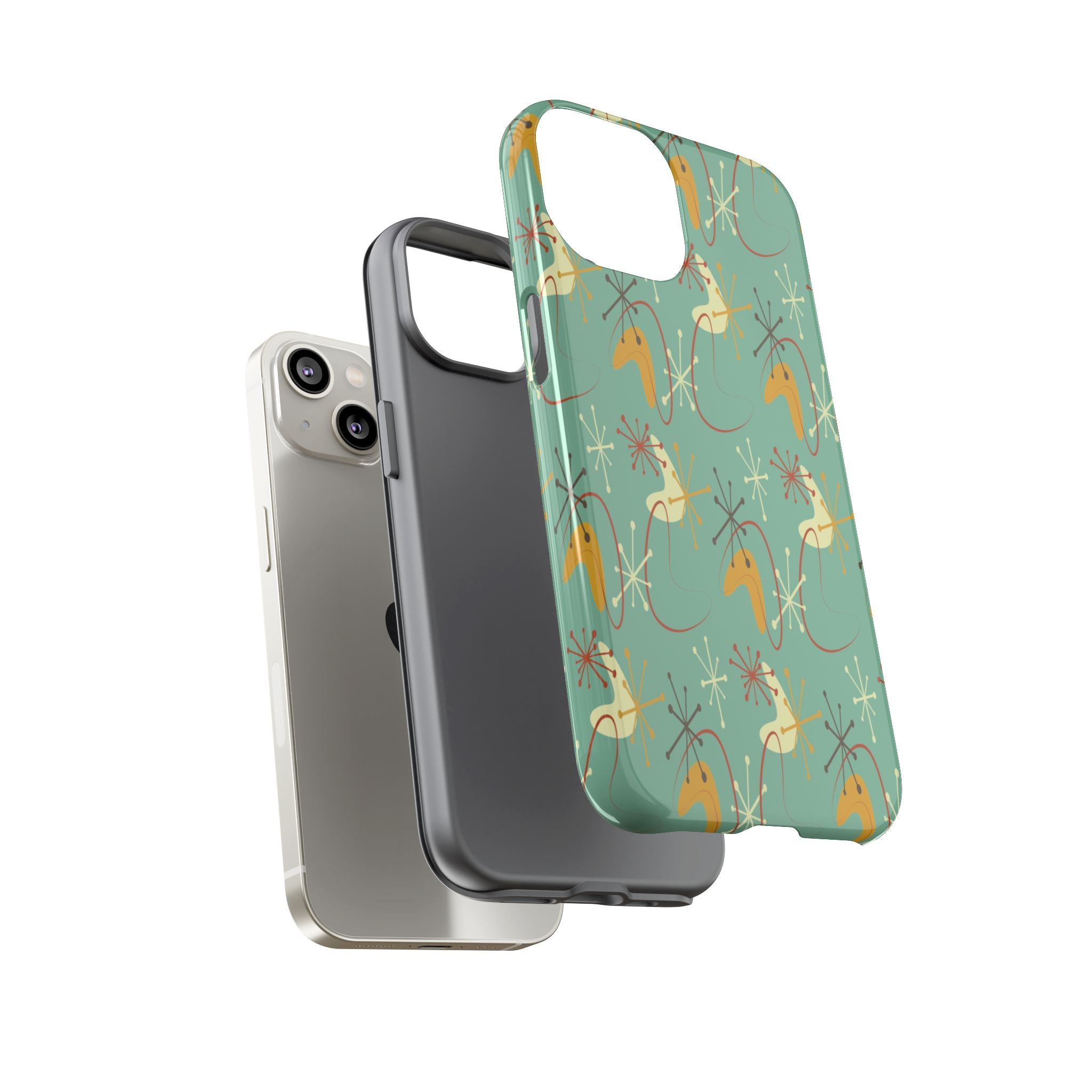 Retro 50s Atomic Starburst Mid Century Modern iPhone Tough Case