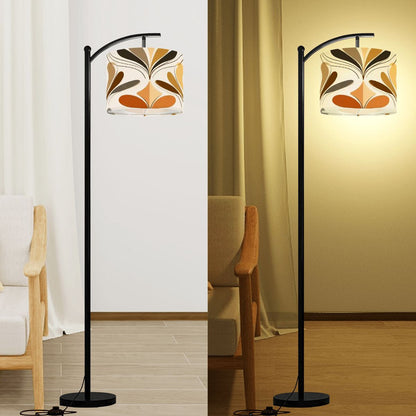 Retro 70s Danish Floral Mid Century Modern Lamp Shade