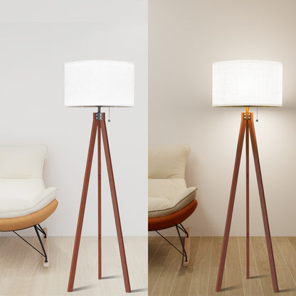 Minimalist White Linen Drum Lamp Shade, Modern Contemporary Decor