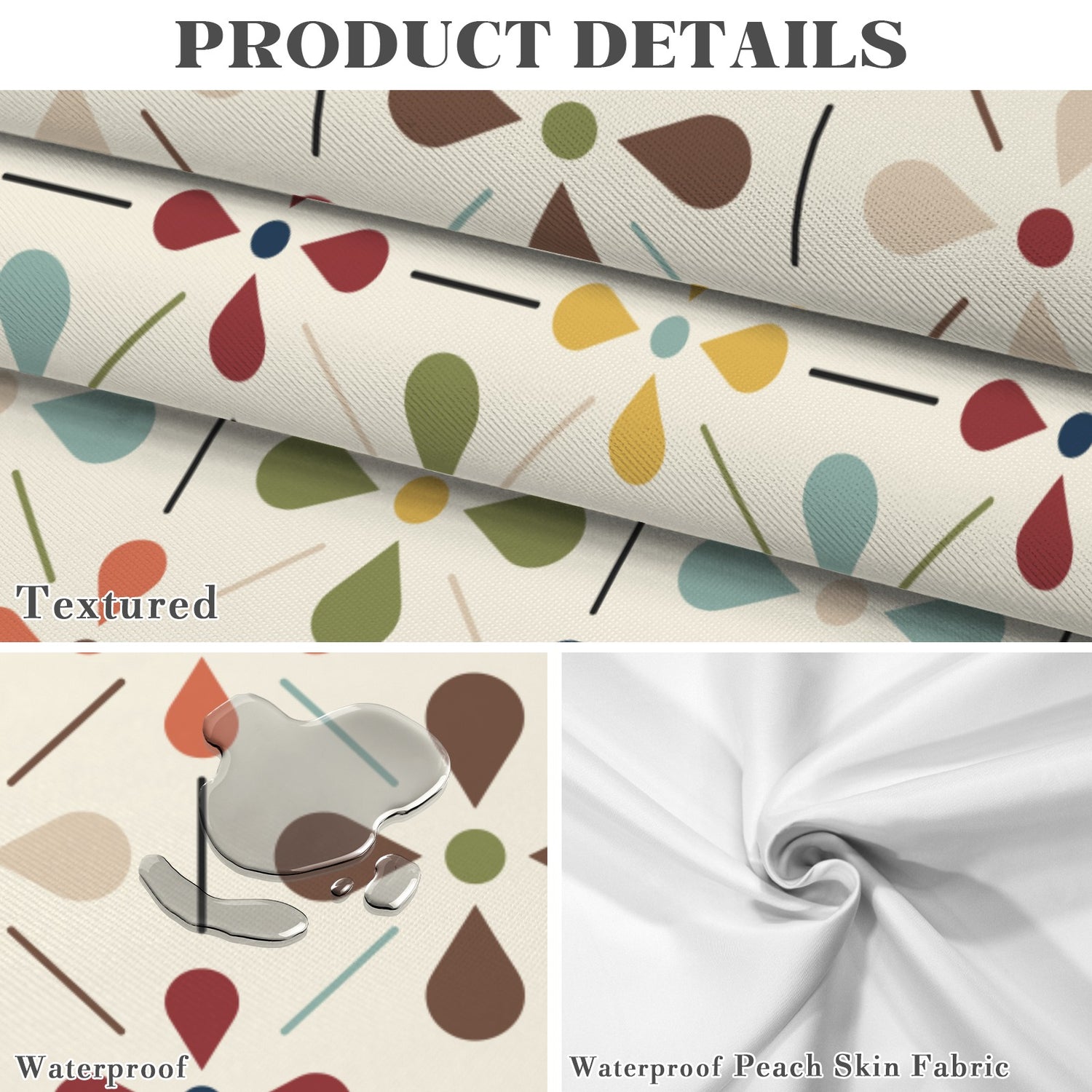 Scandinavian Danish Floral Mid Century Retro Rectangle Tablecloth