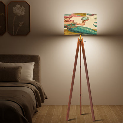 Kitschy 1950s Retro Mermaid Mid Century Modern Lamp Shade