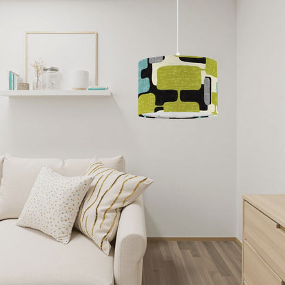 Mid Century Modern Abstract Geometric Plug-In Pendant Lamp