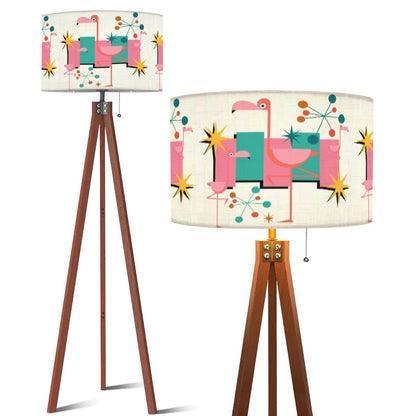 Kitschy 1950s Palm Springs Flamingo Mid Century Tripod Floor Lamp