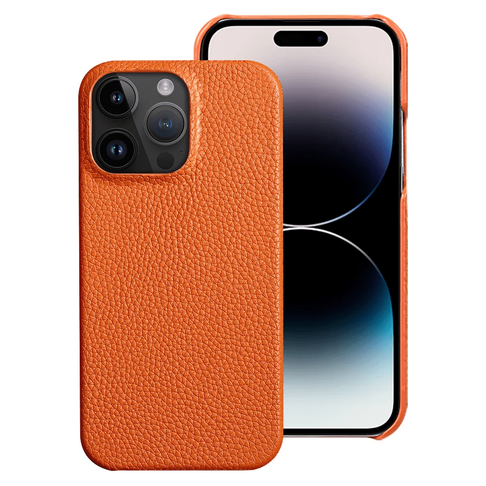 an orange leather case for the iphone 11