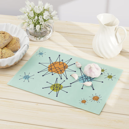 Mid Century Franciscan Starburst Glass Cutting Board, Retro MCM Kitchen