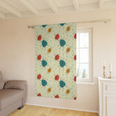 Kate McEnroe New York Mid Century Starburst Curtains - Atomic Beige, Teal, Orange - Retro Window PanelsWindow Curtains