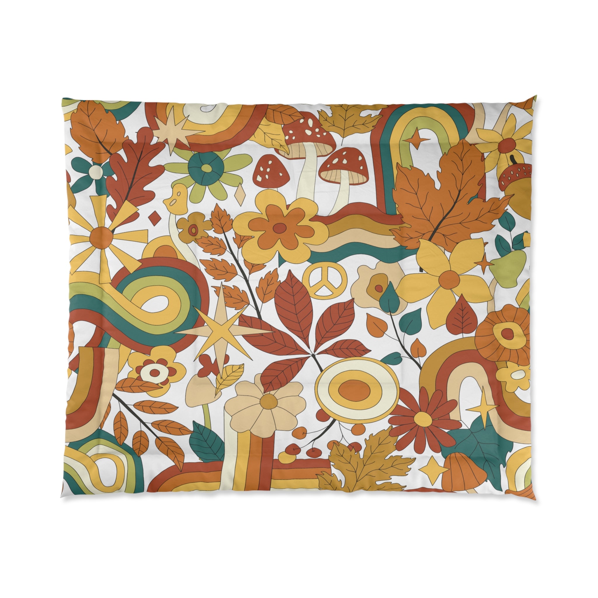 70S Groovy Hippie Retro Mid Century Modern Comforter