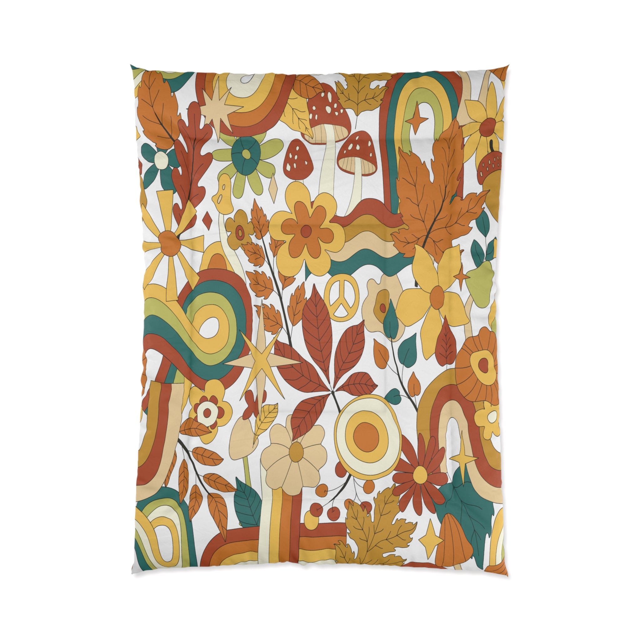 70S Groovy Hippie Retro Mid Century Modern Comforter