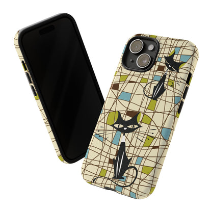 Atomic Cat Mid Century Modern Retro Chic iPhone Cases