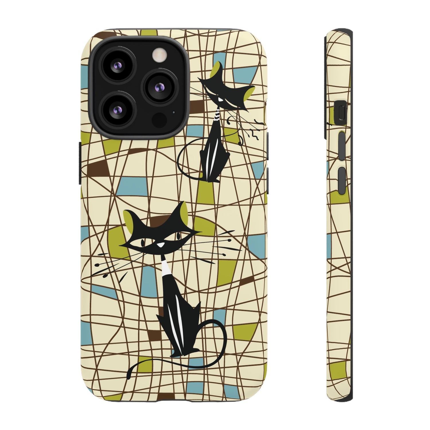 Atomic Cat Mid Century Modern Retro Chic iPhone Cases