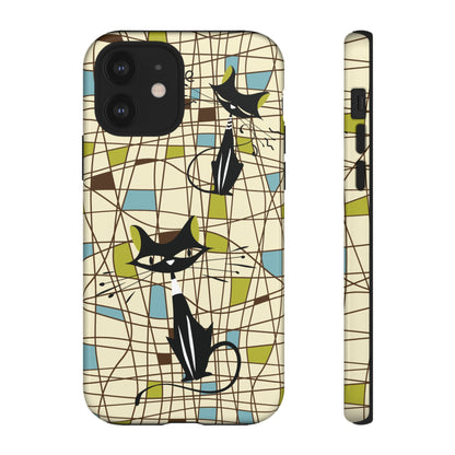 Atomic Cat Mid Century Modern Retro Chic iPhone Cases