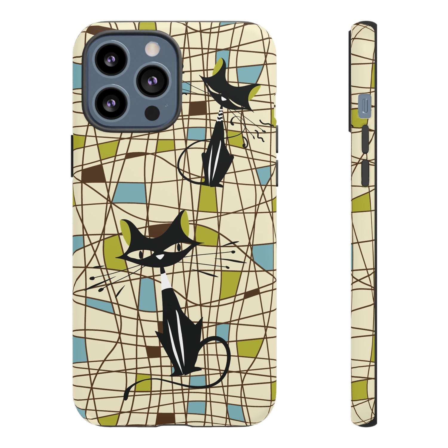 Atomic Cat Mid Century Modern Retro Chic iPhone Cases