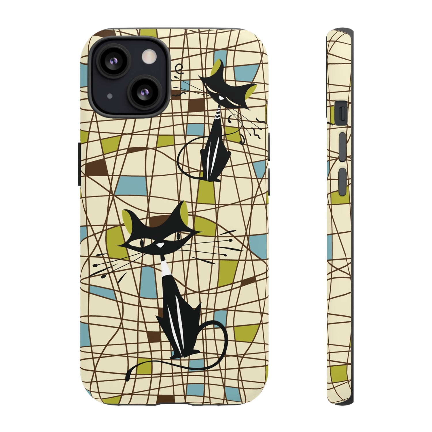 Atomic Cat Mid Century Modern Retro Chic iPhone Cases