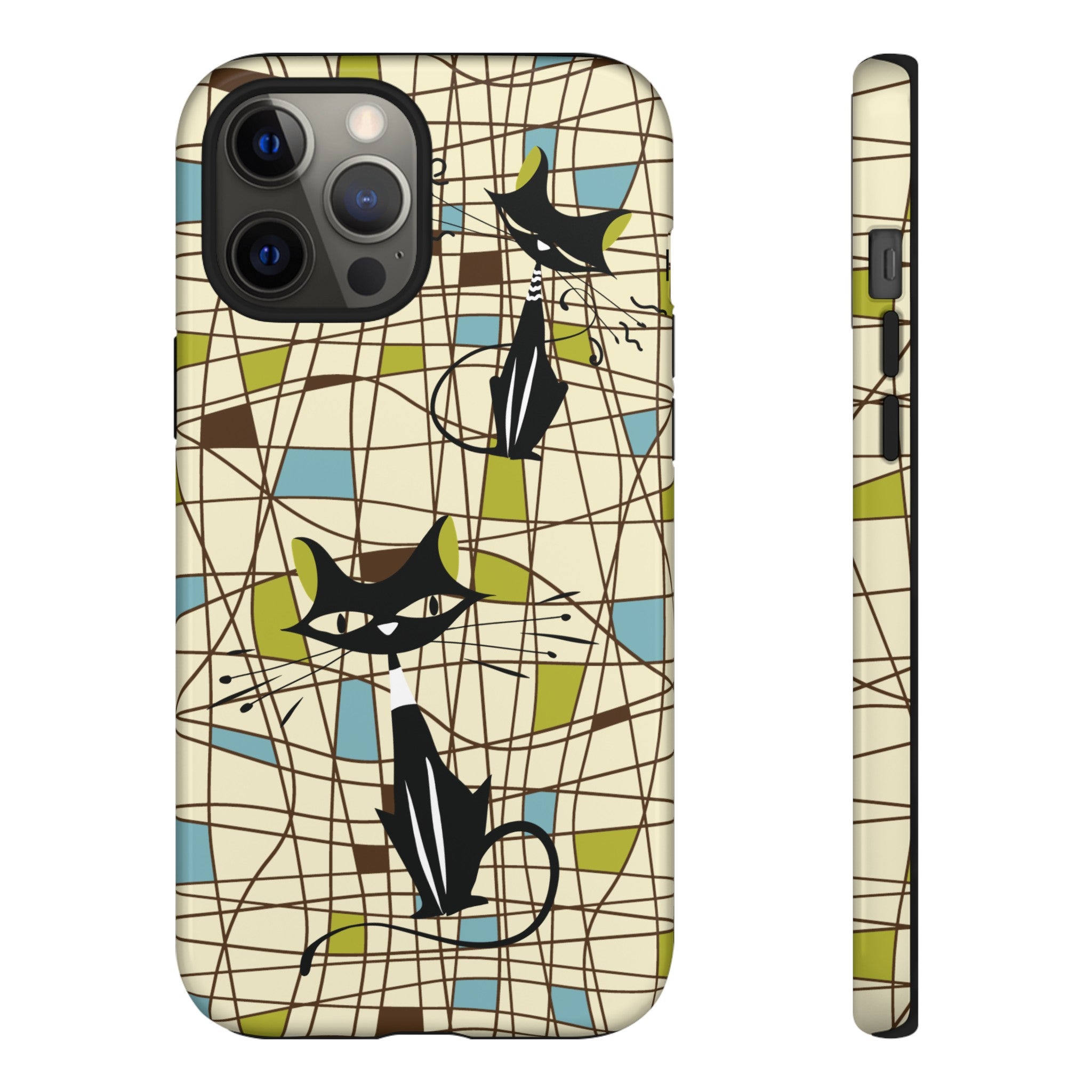 Atomic Cat Mid Century Modern Retro Chic iPhone Cases