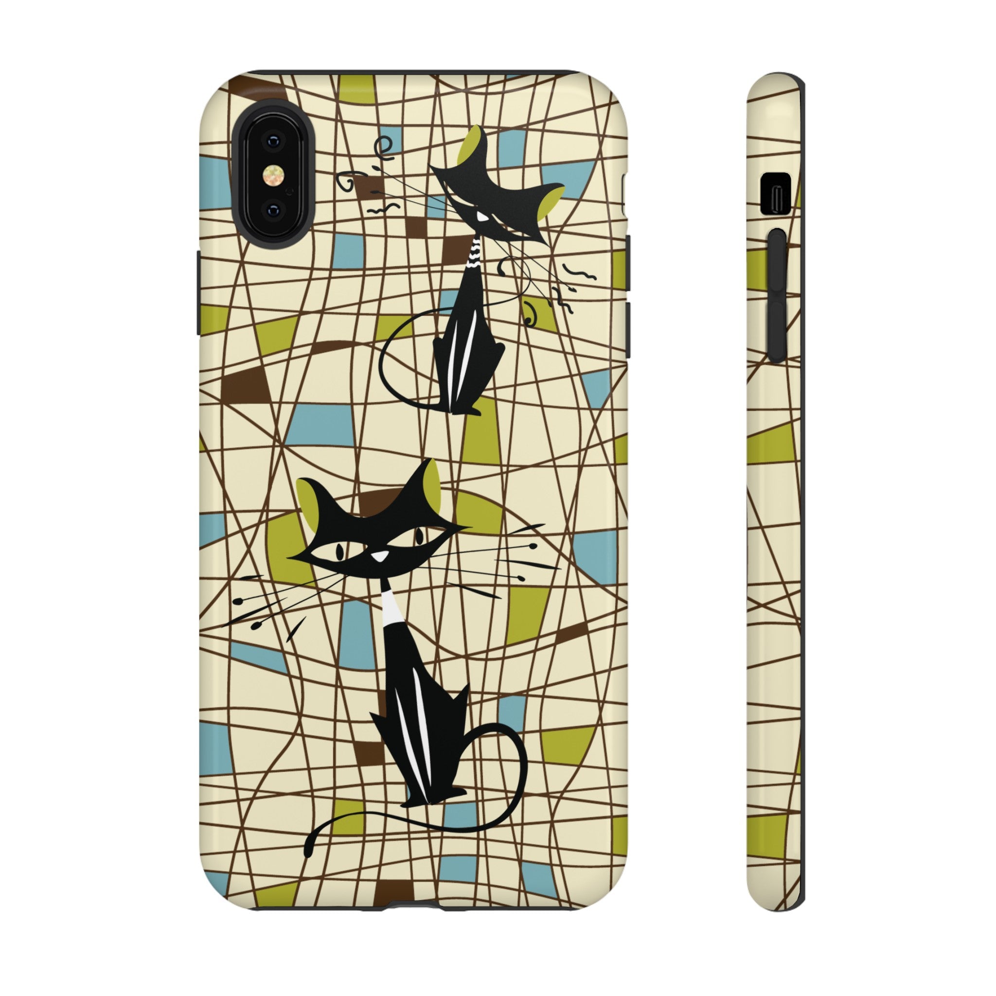 Atomic Cat Mid Century Modern Retro Chic iPhone Cases