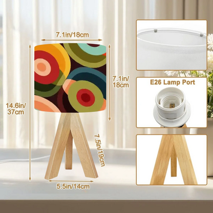 Retro Orbs Mid Century Modern Table Lamp, Vintage 60s Geometric Accent Light, MCM Abstract Tripod Desk Lamp