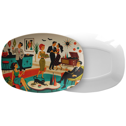 Retro 1950s Mid Century Modern Groovy Halloween Cocktail Party Platter