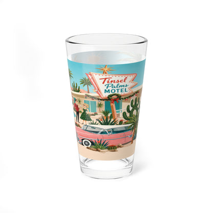 Tinsel Palms Motel Palm Springs 50s Christmas Mid Century Pint Glass