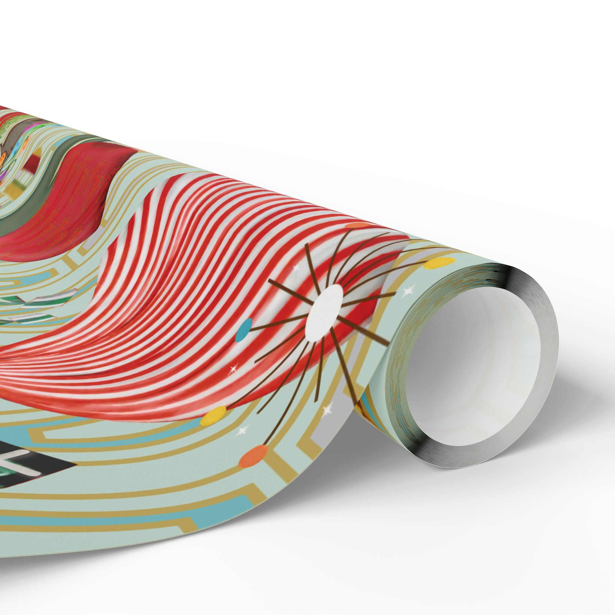 1950s Retro Vintage Christmas Wrapping Paper, Mid Century Modern Retro Green, Red, Women, Ladies, Housewives Holiday Gift Wrap