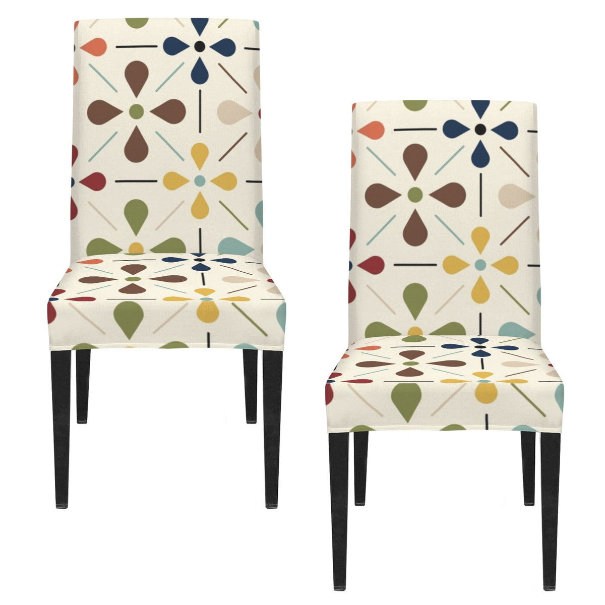 Scandinavian Danish Floral Mid Century Modern Chair Slipcover