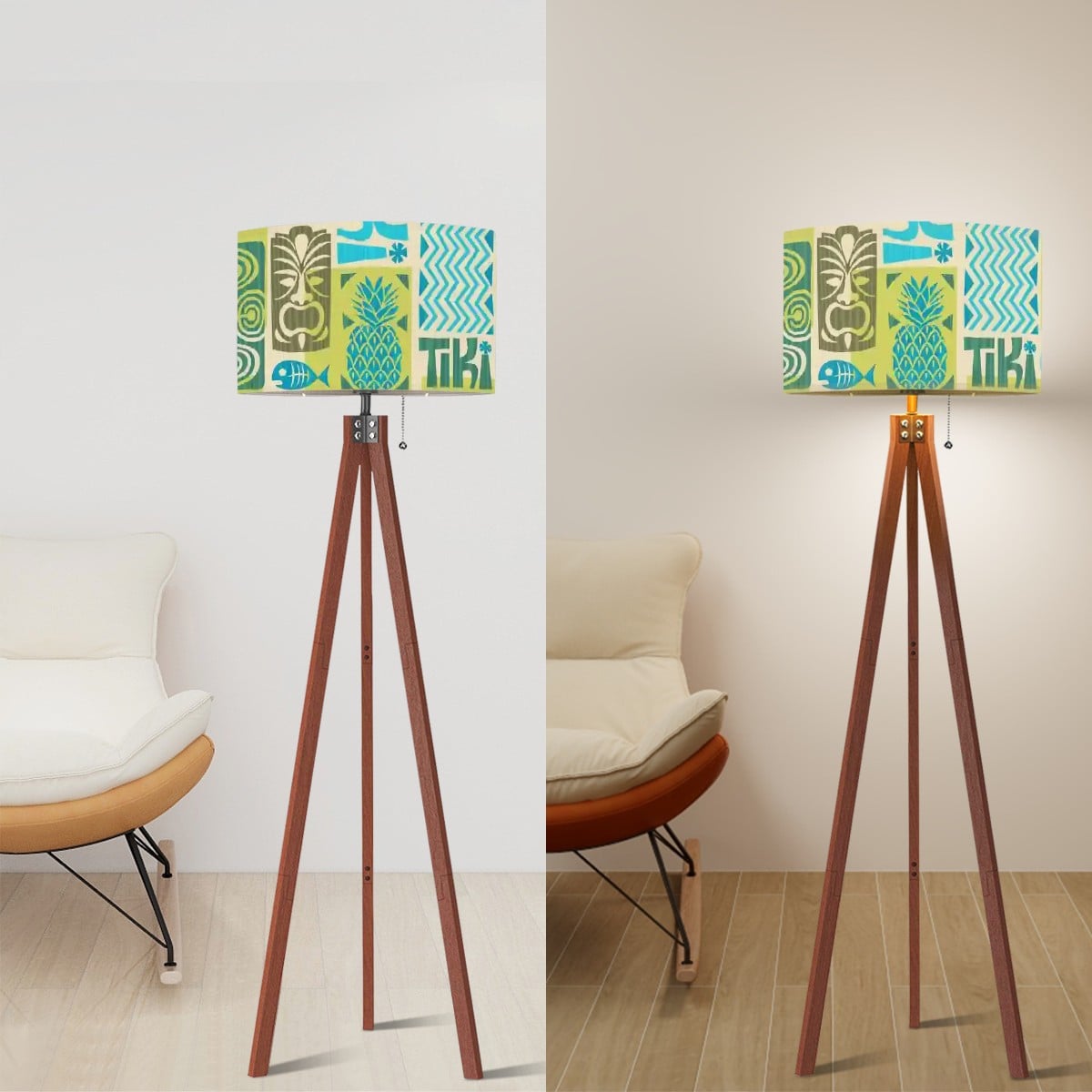 Tiki Polynesian Retro Mid Century Modern Lamp Shade