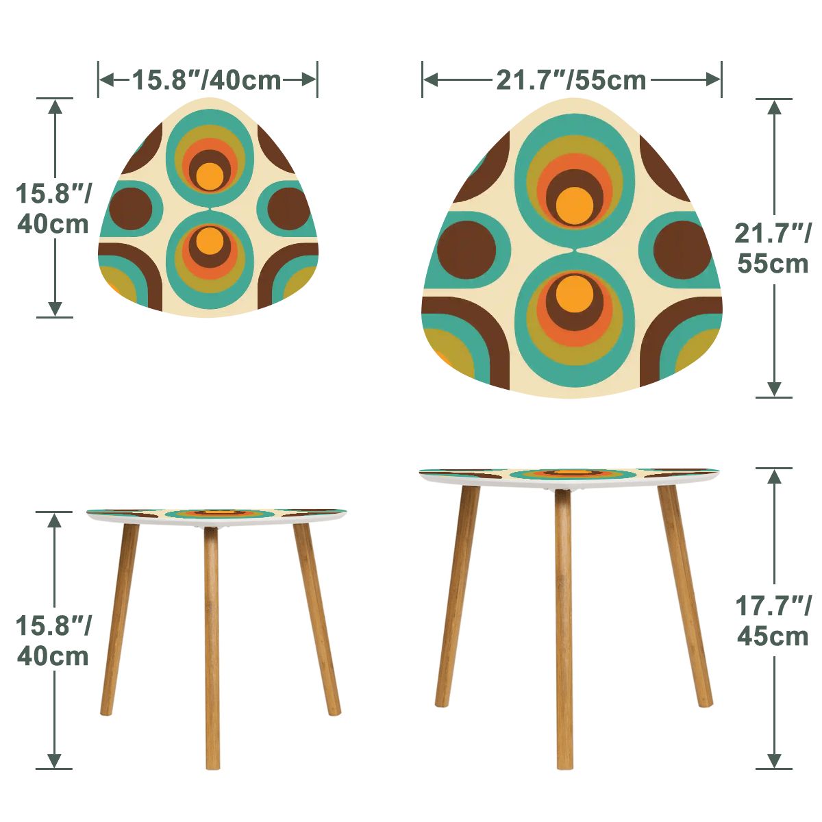 Groovy 70s Mod Mid Century Modern Retro Nesting Tables