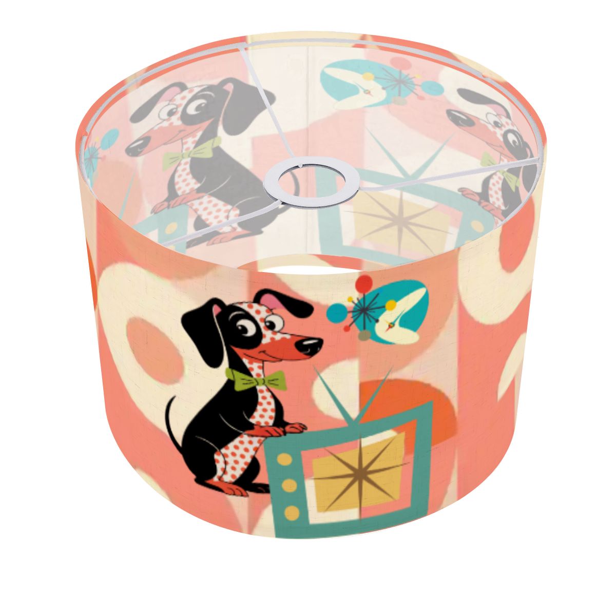 Atomic Doxie Dachshund Retro TV 50s Mid Century Lamp Shade