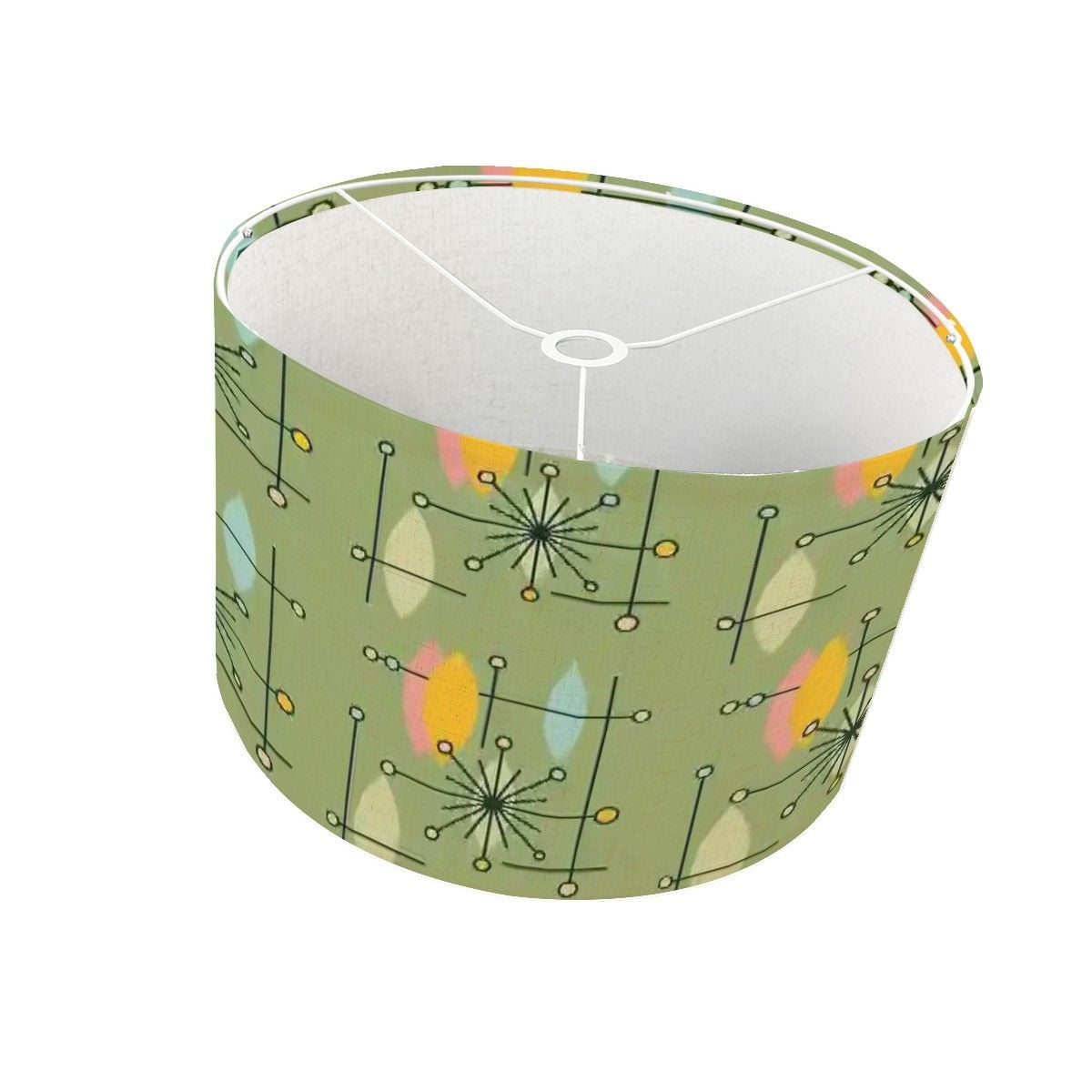 Mid Century Modern Starburst Drum Lamp Shade, Retro Atomic Sputnik Accent Lighting