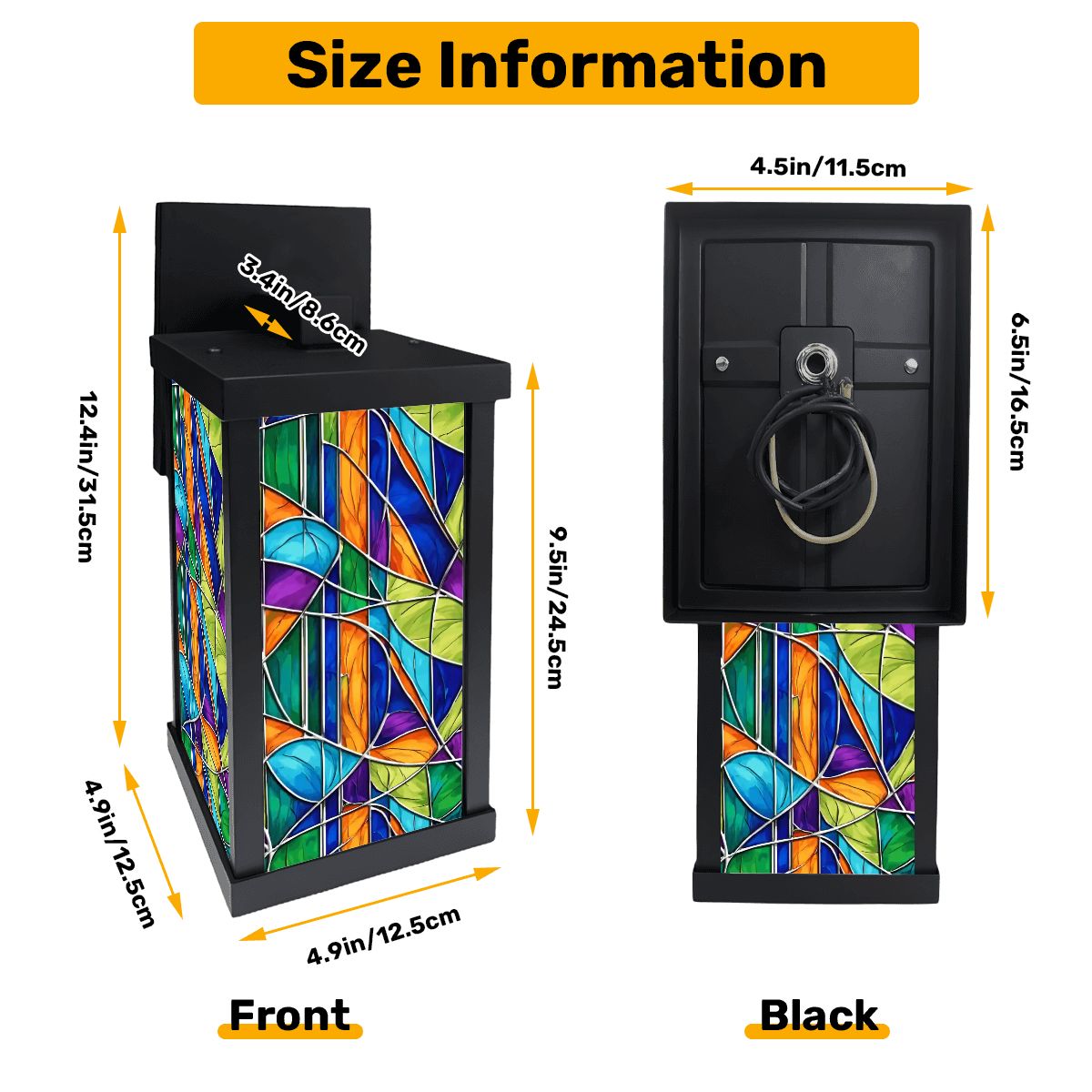 Mid Century Modern Faux Stained Glass Wall Sconce