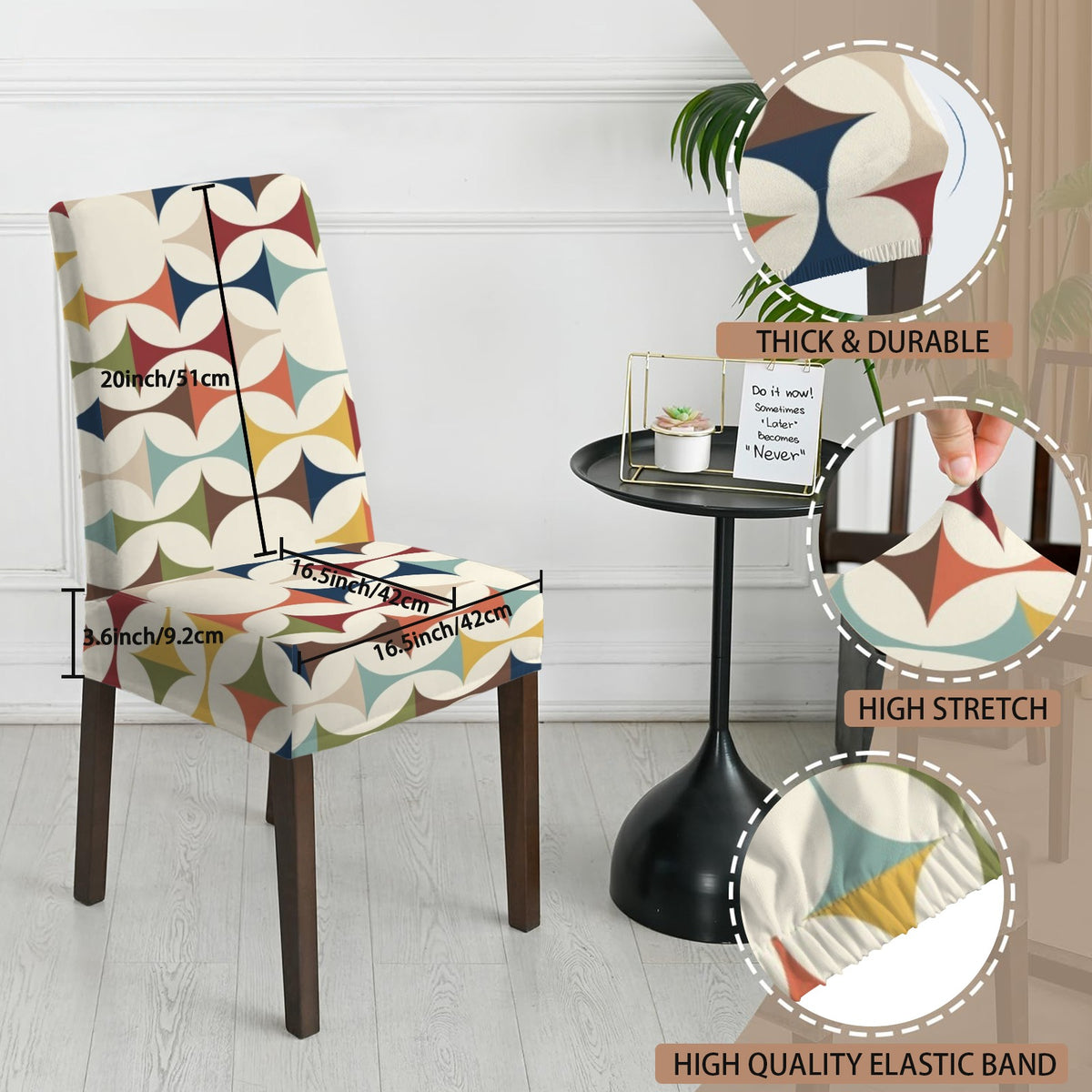 Scandinavian Danish Geometric Mid Century Modern Chair Slipcover
