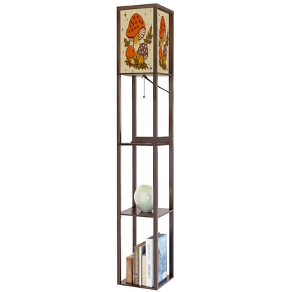 Merry Mushroom Mid Century Modern Retro Floor Lamp with Shelves