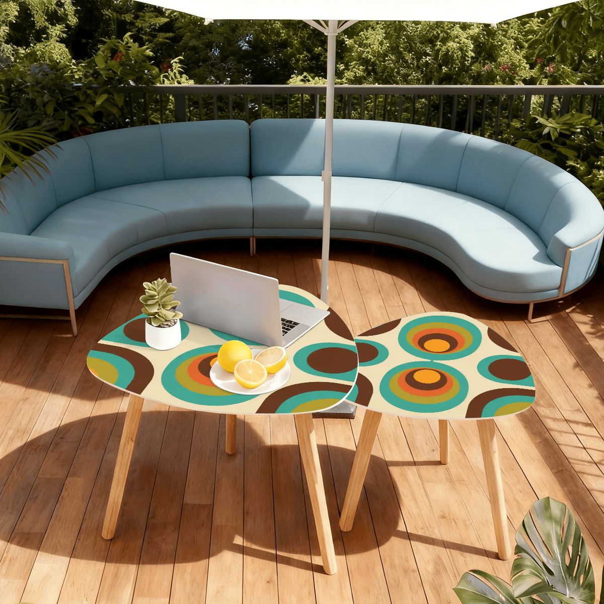 Groovy 70s Mod Mid Century Modern Retro Nesting Tables