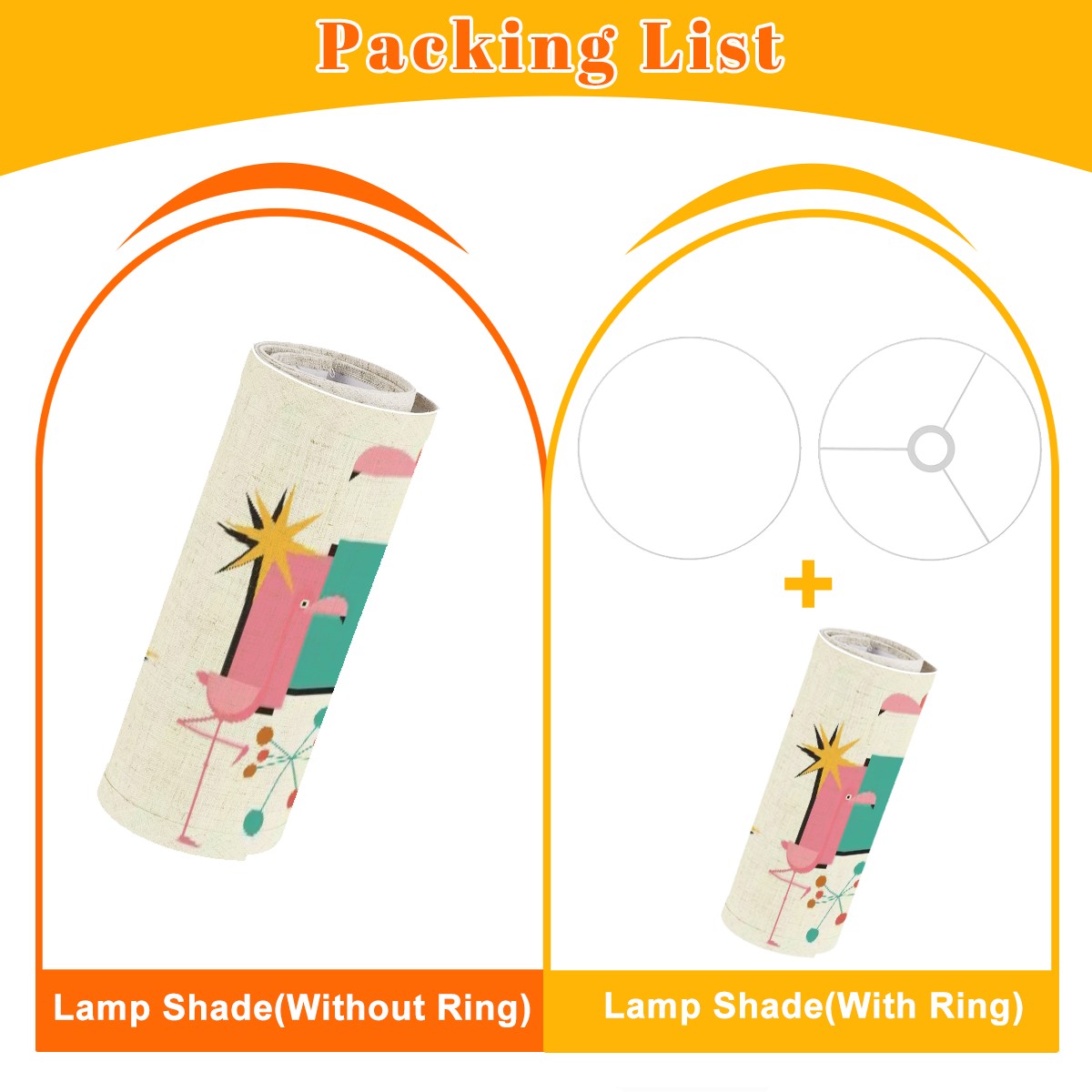 Kitschy 1950s Palm Springs Flamingo Mid Century Modern Lamp Shade