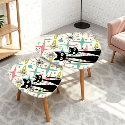 Atomic Cat Starburst Mid Century Modern Retro Nesting Tables