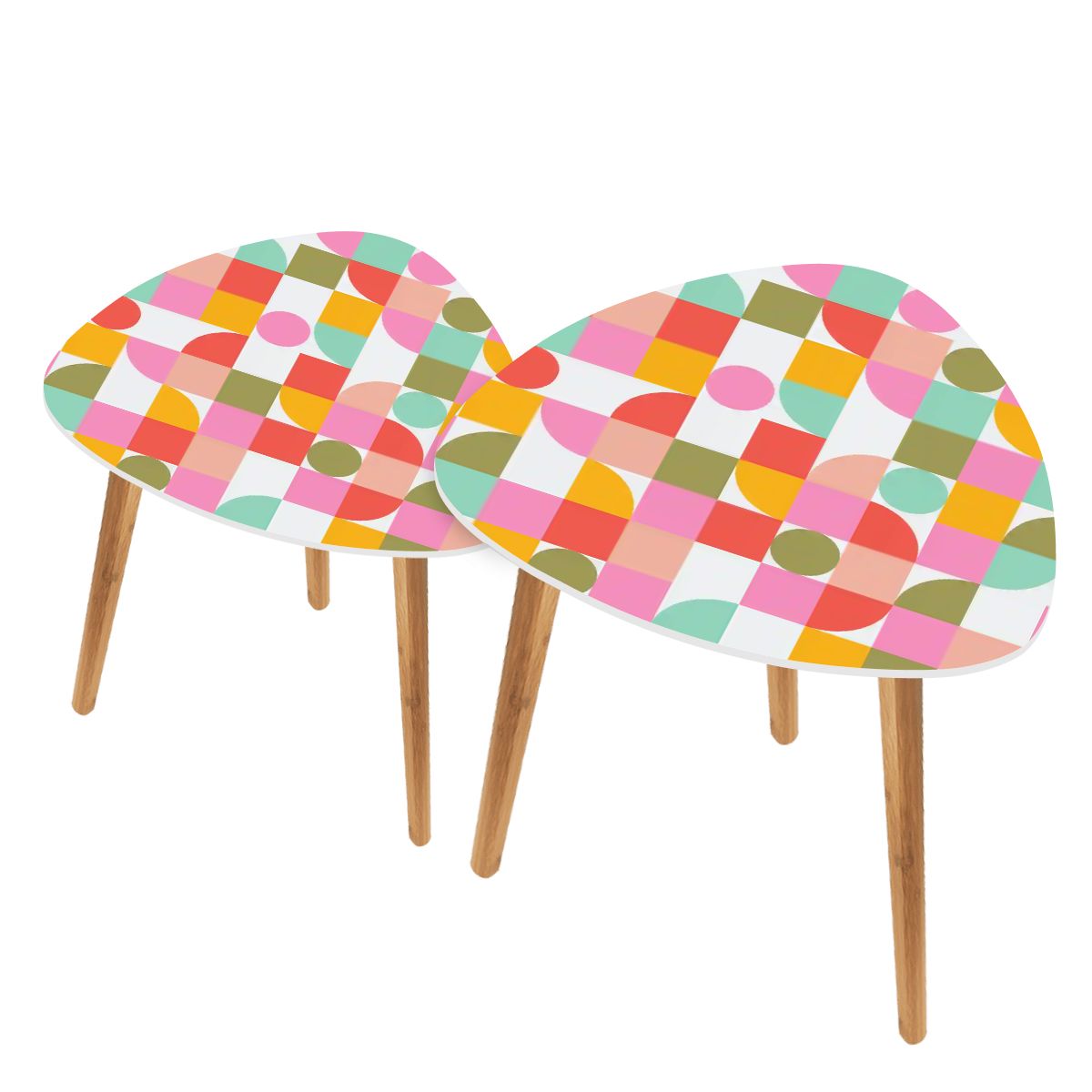 1960s Mod Geometric Mid Century Modern Nesting Tables