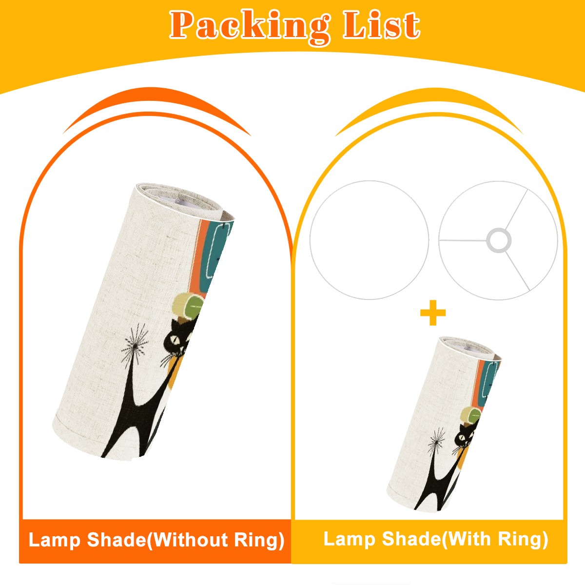 Atomic Cat Mid Century Modern Lamp Shade Retro 1950s Lounge Art