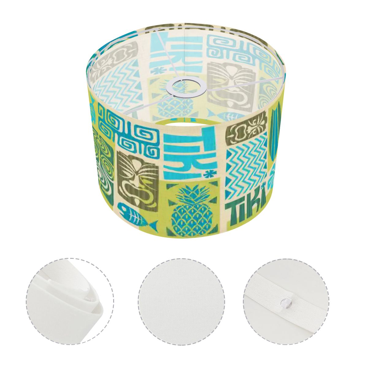 Tropical Tiki Polynesian Lamp Shade, Retro Mid Century Modern Exotica