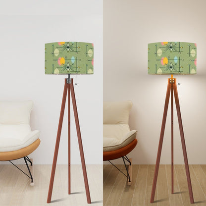 Mid Century Modern Starburst Drum Lamp Shade, Retro Atomic Sputnik Accent Lighting
