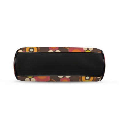 70s Flower Power Kiss Lock Purse, Retro Mod Floral Handbag