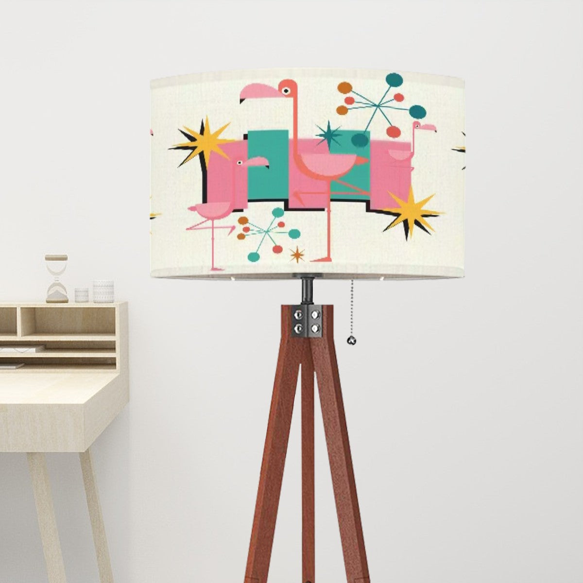 Kitschy 1950s Palm Springs Flamingo Mid Century Modern Lamp Shade