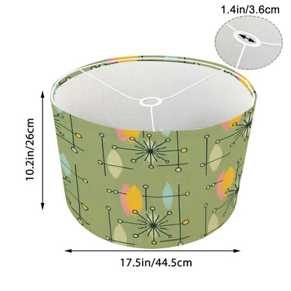 Mid Century Modern Starburst Drum Lamp Shade, Retro Atomic Sputnik Accent Lighting