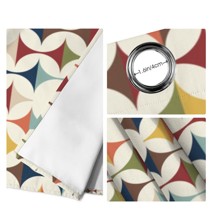 Mid Century Modern Scandinavian Geometric Grommet Curtain Panels