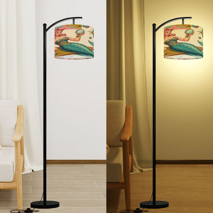 Kitschy 1950s Retro Mermaid Atomic Starburst Lamp Shade