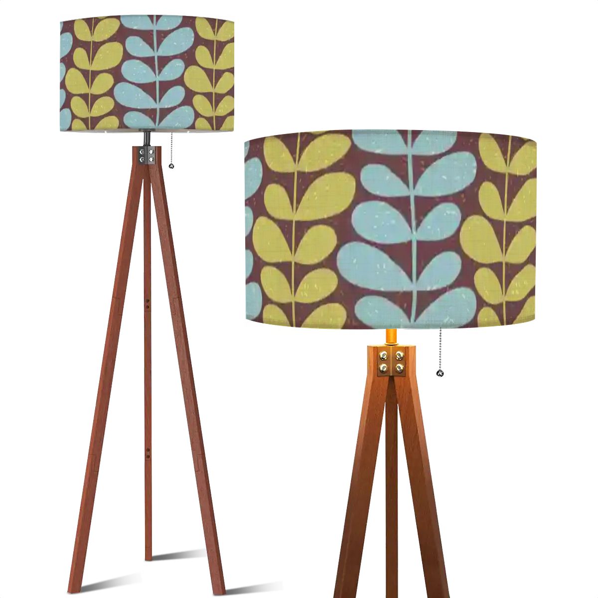 Scandinavian Floral Tripod Floor Lamp Mid Century Nordic Lighting