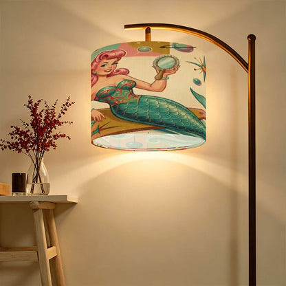 Kitschy 1950s Retro Mermaid Atomic Starburst Lamp Shade